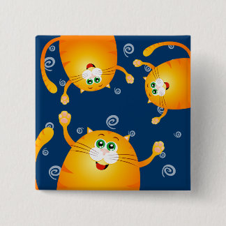 Badge Carré 5 Cm Funny cats, square magnet