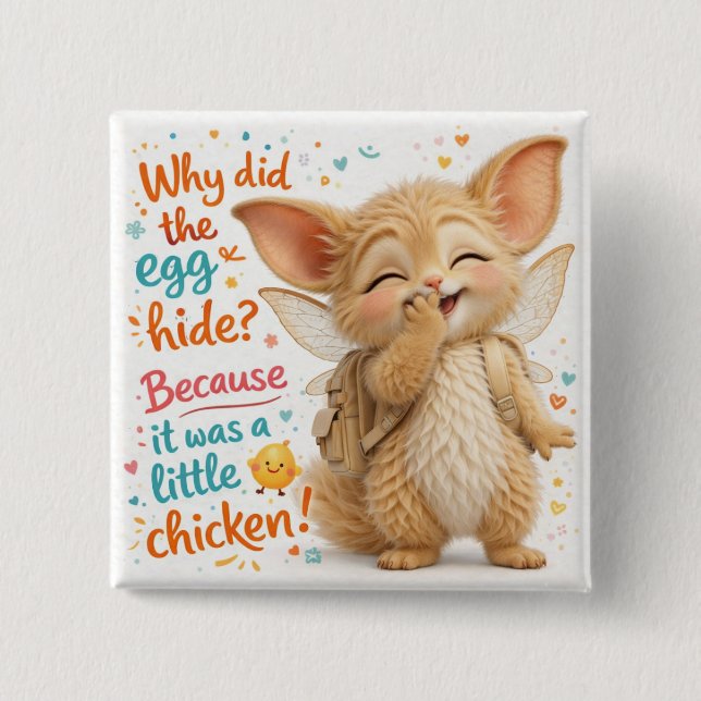 Badge Carré 5 Cm Funny Egg Dad Joke (Devant)