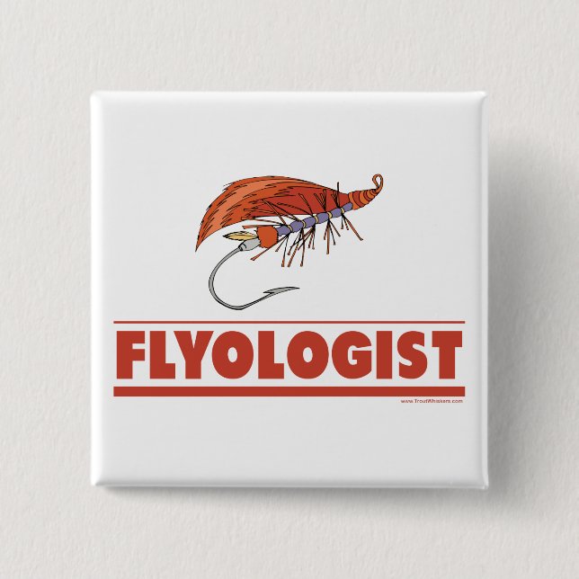 Badge Carré 5 Cm Funny Fly Fishing (Devant)