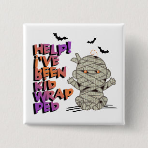 Badge Carré 5 Cm Funny Kidwrapped maman bébé Orange ID683