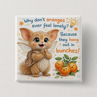 Badge Carré 5 Cm Funny Orange Dad Joke