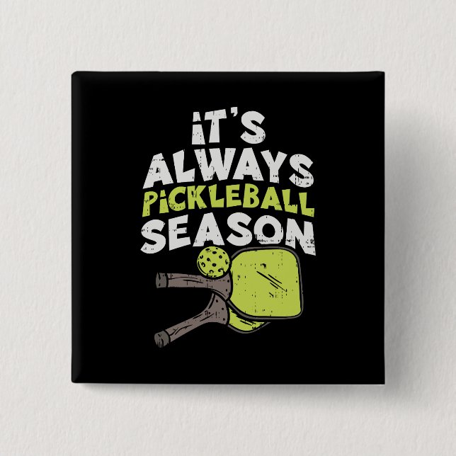Badge Carré 5 Cm Funny Pickleball (Devant)
