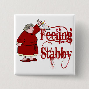 Badge Carré 5 Cm Funny PMS Stabby