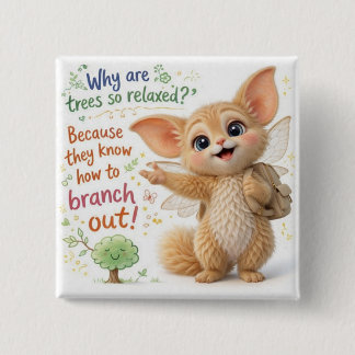 Badge Carré 5 Cm Funny Tree Dad Joke