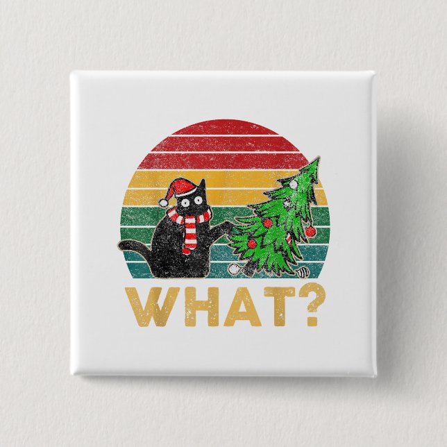 Badge Carré 5 Cm Funny Ugly Sweet de Noël Chemise Naughty Chat San (Devant)