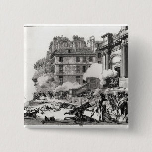 Badge Carré 5 Cm Fusillade avant église de St Roch à Paris