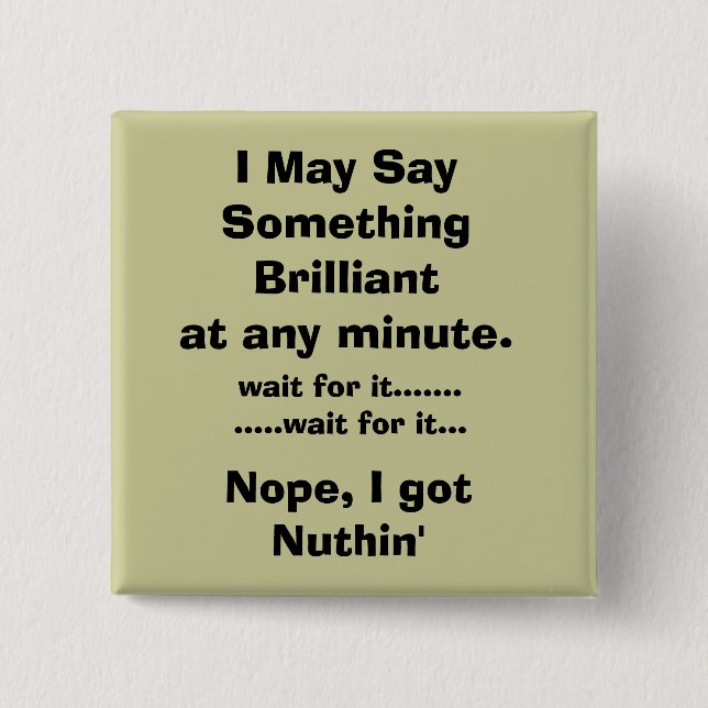 Badge Carré 5 Cm futé (Devant)