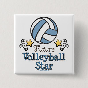 Badge Carré 5 Cm Futur bouton d'étoile de volleyball