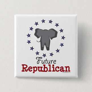 Badge Carré 5 Cm Futur bouton républicain d'éléphant