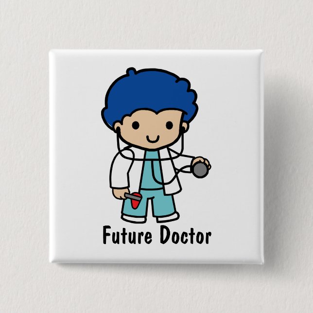 Badge Carré 5 Cm Futur médecin (Devant)