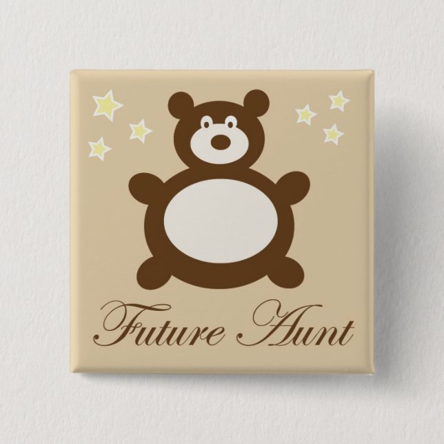 Badge Carré 5 Cm Futur Pin de tante baby shower (Devant)