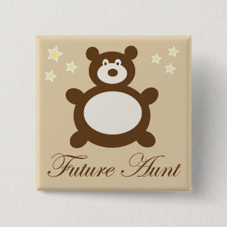Badge Carré 5 Cm Futur Pin de tante baby shower