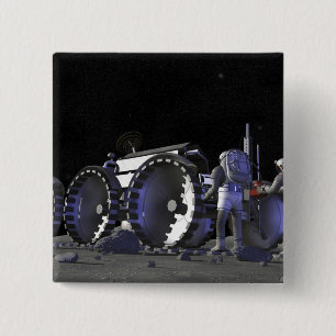 Badge Carré 5 Cm Futures missions 9 d'exploration d'espace