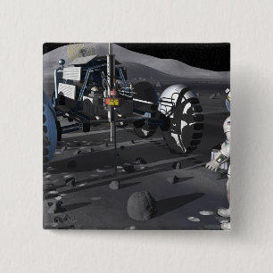 Badge Carré 5 Cm Futures missions d'exploration spatiale