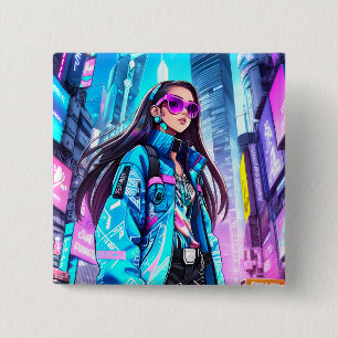 Badge Carré 5 Cm Futuriste Pop Star 0002
