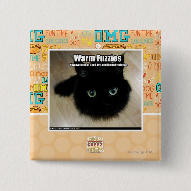 Badge Carré 5 Cm Fuzzies chaud (Devant)