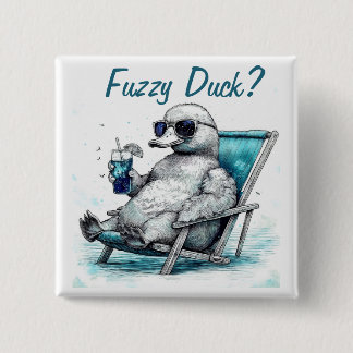 Badge Carré 5 Cm Fuzzy Duck
