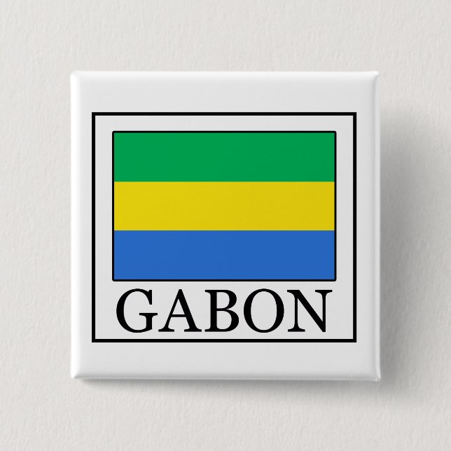 Badge Carré 5 Cm Gabon (Devant)