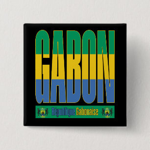 Badge Carré 5 Cm Gabon - Conception de texte