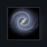 Badge Carré 5 Cm Galaxie de la Voie Lactée (annotée)<br><div class="desc">La Galaxie de la Voie Lactée (annotée) présente avec 3kpc.</div>