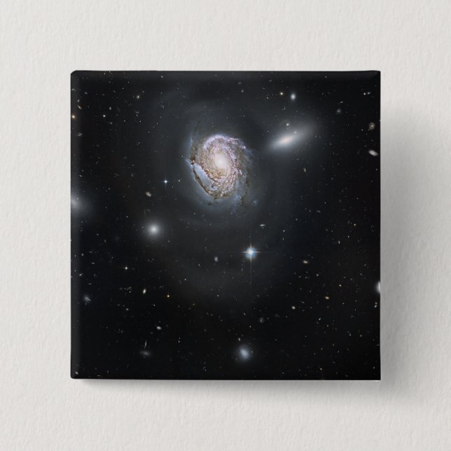 Badge Carré 5 Cm Galaxie spirale NGC 4911 (Devant)