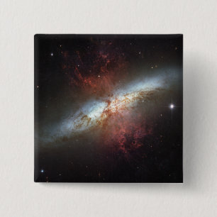 Badge Carré 5 Cm Galaxie Starburst, Messier 82