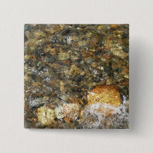 Badge Carré 5 Cm Galets Brown et gris naturel Abstrait