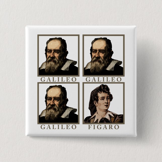 Badge Carré 5 Cm Galileo Figaro (Devant)