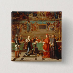 Badge Carré 5 Cm Galileo Galilei (1564-1642) avant des membres de