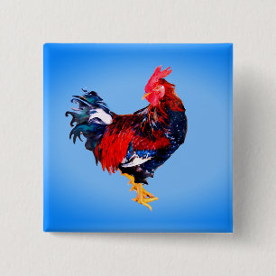 Badge Carré 5 Cm Gallinaceous