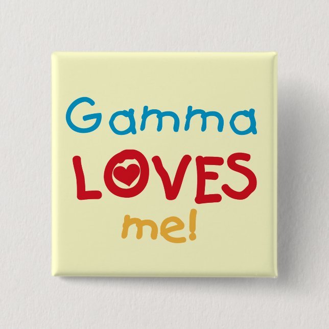 Badge Carré 5 Cm Gamma aime mes t-shirts et cadeaux (Devant)
