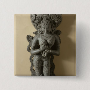 Badge Carré 5 Cm Ganga, déesse qui personnifie la rivière sacrée