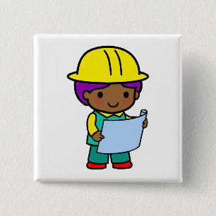 Badge Carré 5 Cm Garçon d'architecte