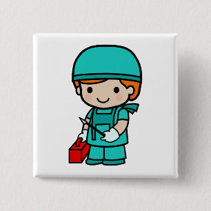 Badge Carré 5 Cm Garçon de chirurgien