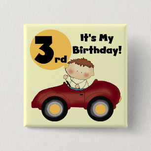 Badge Carré 5 Cm Garçon en 3èmes T-shirts et cadeaux d'anniversai