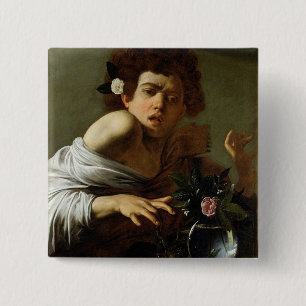 Badge Carré 5 Cm Garçon mordu par un lézard, c.1595-1600 (huile s