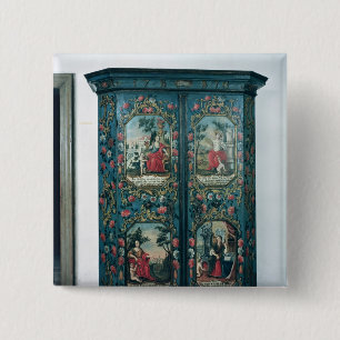 Badge Carré 5 Cm Garde-robe décorée des scènes des quatre