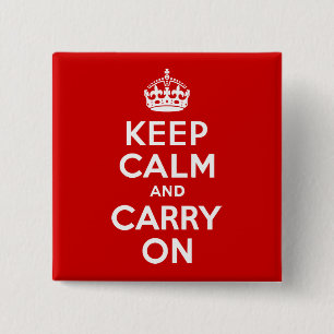 Badge Carré 5 Cm Gardez le calme et continuez