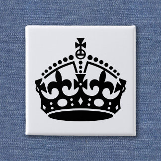 Badge Carré 5 Cm Gardez le Modèle de la couronne calme