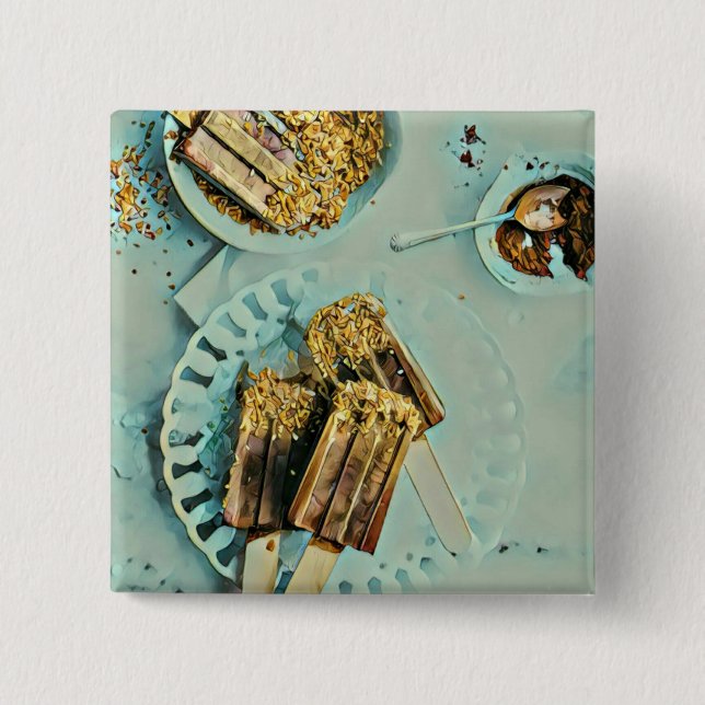 Badge Carré 5 Cm Gâteau à la crème glacée (Devant)