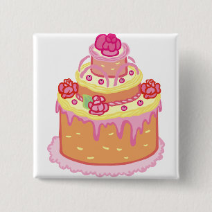 Badge Carré 5 Cm Gâteau mariage trois niveaux