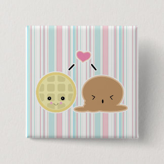 Badge Carré 5 Cm gaufre et glaces amour
