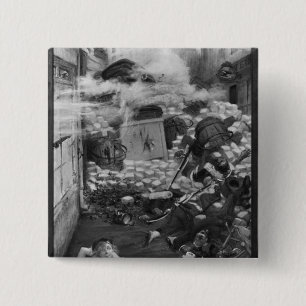 Badge Carré 5 Cm Gavroche rassemblant des cartouches