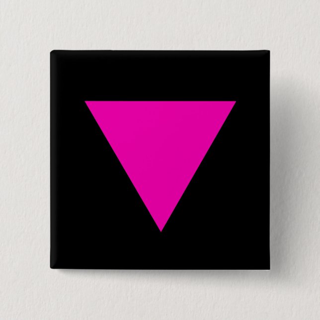 BADGE CARRÉ 5 CM GAY PRIDE "DE TRIANGLE ROSE" (Devant)