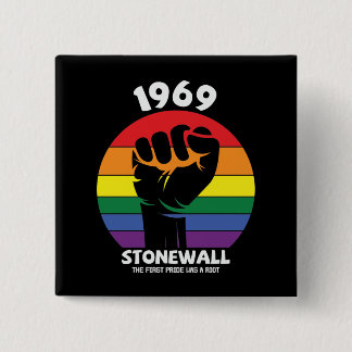 Badge Carré 5 Cm Gay pride du souvenir de Stonewall Riot