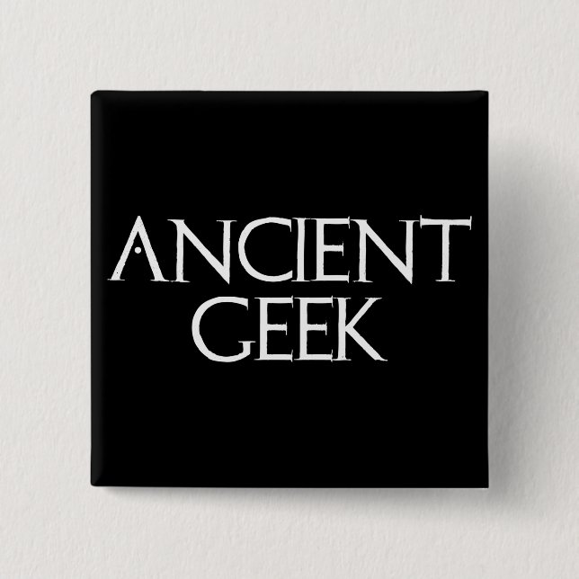 Badge Carré 5 Cm Geek antique (Devant)