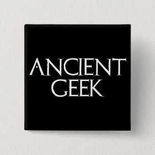 Badge Carré 5 Cm Geek antique