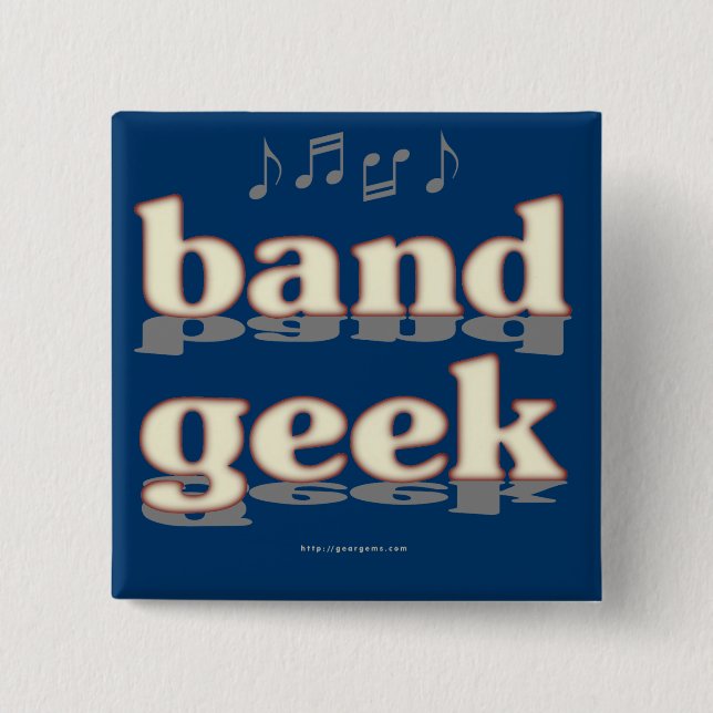 Badge Carré 5 Cm Geek de bande (Devant)