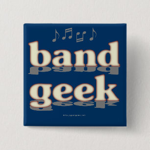 Badge Carré 5 Cm Geek de bande