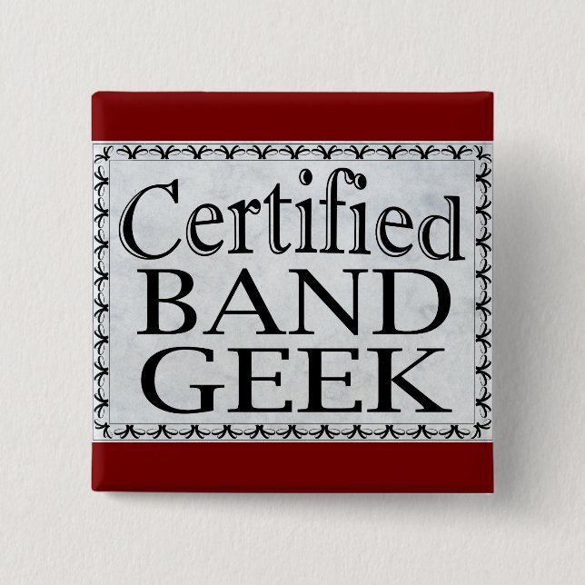 Badge Carré 5 Cm Geek de bande agréé (Devant)